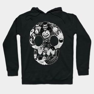 Spooky Skull White Hoodie